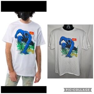Mens LRG x Marvel Black Panther T'Challa Comic White Graphic Shirt Cotton Size L